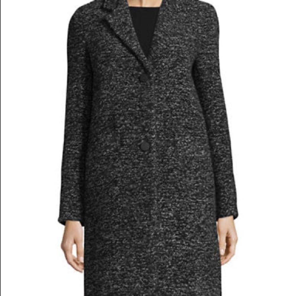 Marc New YorkβWoven Reefer Coat-BLACK/WHITE-4